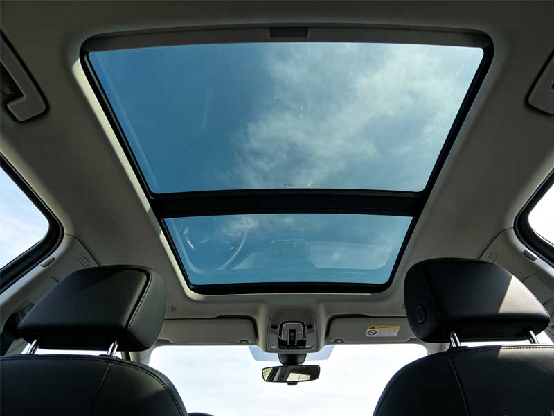 car with panoramic sunroof glass